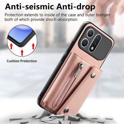 For Honor Win Turbo 5G Twill Fabric D Buckle Wallet Magnetic Card Bag Back Phone Case(Pink)