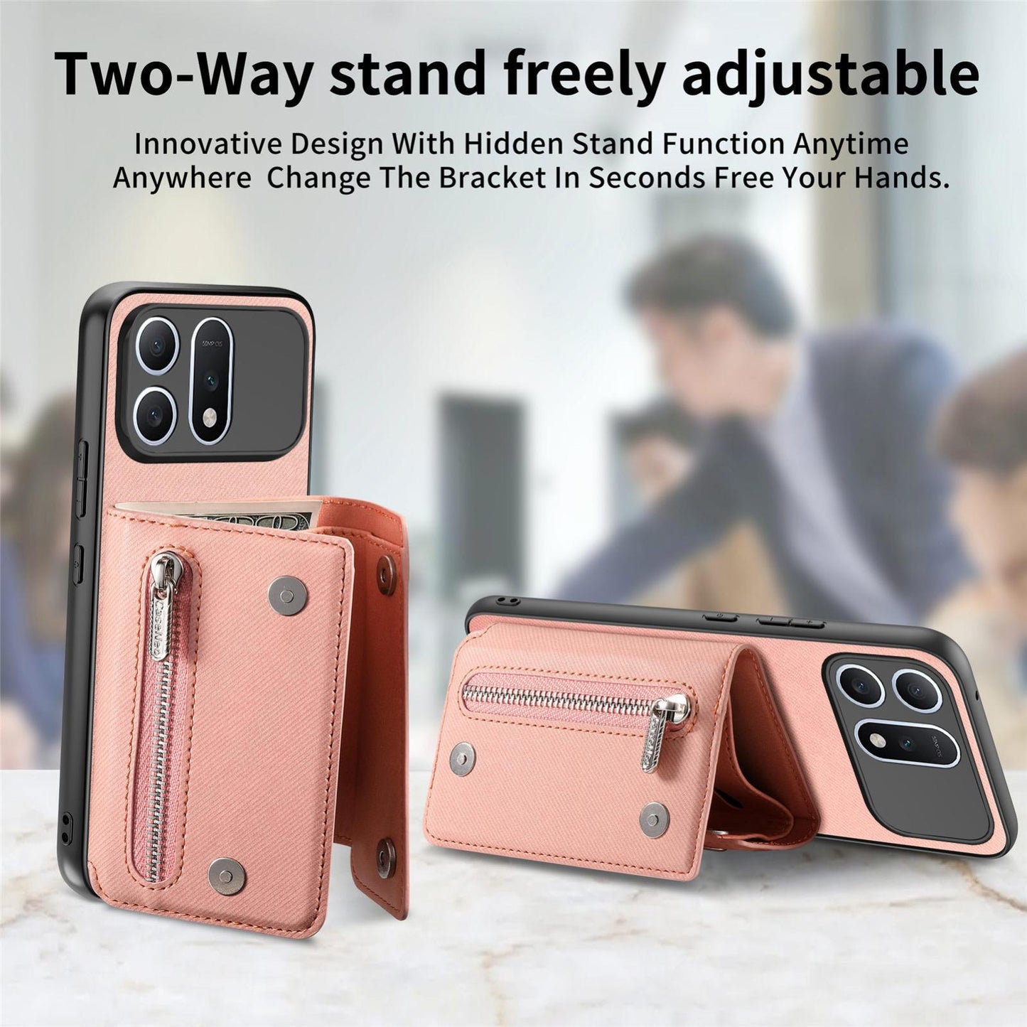 For Honor Win Turbo 5G Twill Fabric D Buckle Wallet Magnetic Card Bag Back Phone Case(Pink)