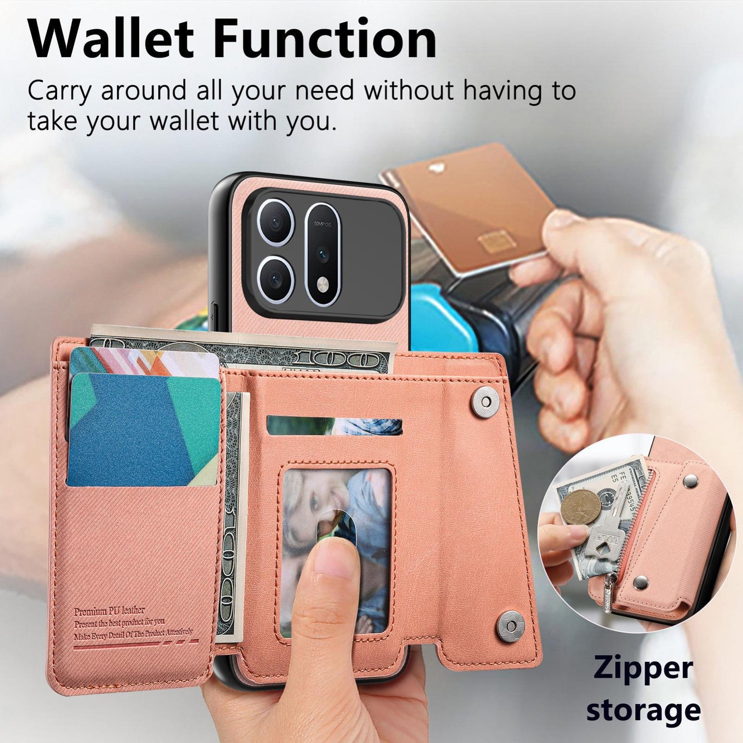 For Honor Win Turbo 5G Twill Fabric D Buckle Wallet Magnetic Card Bag Back Phone Case(Pink)