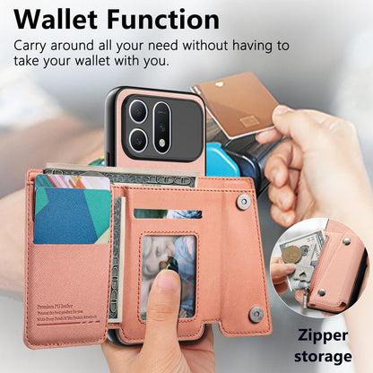 For Honor Win Turbo 5G Twill Fabric D Buckle Wallet Magnetic Card Bag Back Phone Case(Pink)