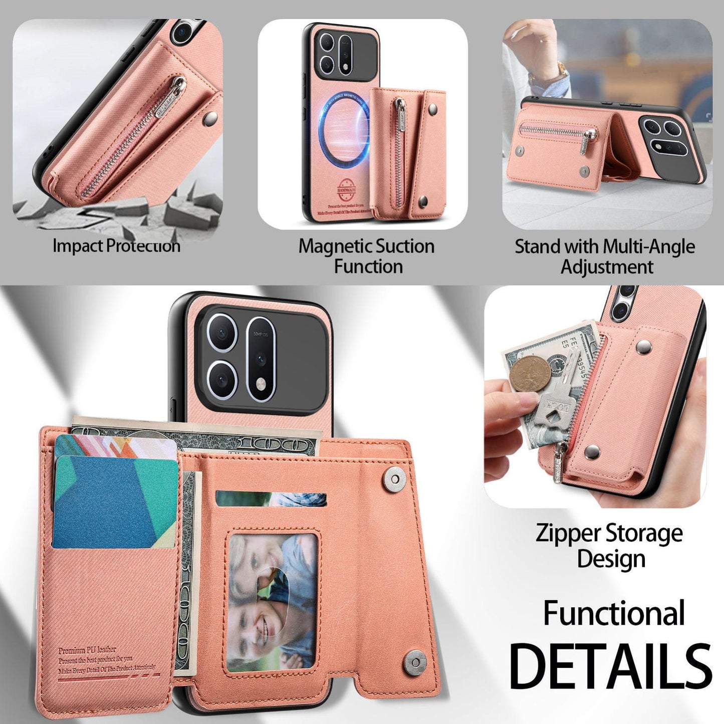 For Honor Win Turbo 5G Twill Fabric D Buckle Wallet Magnetic Card Bag Back Phone Case(Pink)