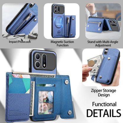 For Honor Win Turbo 5G Twill Fabric D Buckle Wallet Magnetic Card Bag Back Phone Case(Blue)