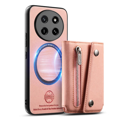 For Honor X80 Pro Max 5G Twill Fabric D Buckle Wallet Magnetic Card Bag Back Phone Case(Pink)