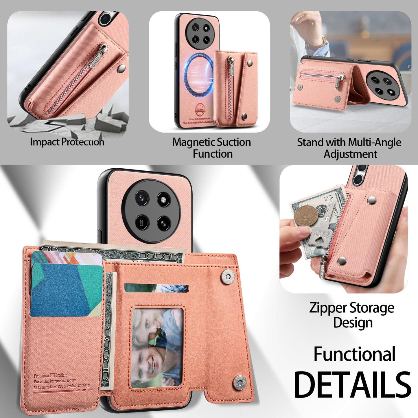For Honor X80 Pro Max 5G Twill Fabric D Buckle Wallet Magnetic Card Bag Back Phone Case(Pink)