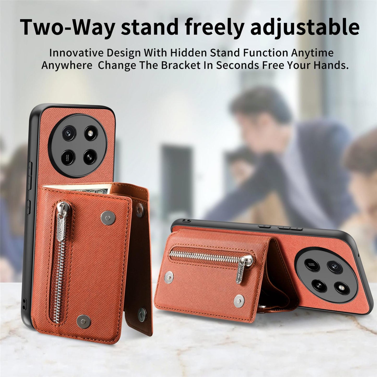 For Honor X80 Pro Max 5G Twill Fabric D Buckle Wallet Magnetic Card Bag Back Phone Case(Brown)