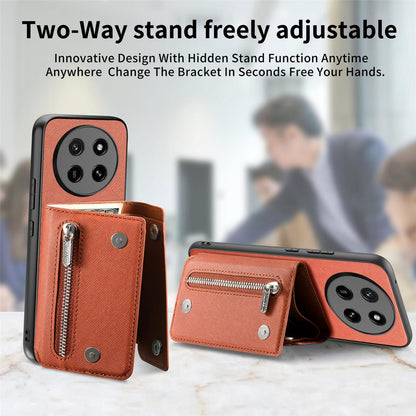 For Honor X80 Pro Max 5G Twill Fabric D Buckle Wallet Magnetic Card Bag Back Phone Case(Brown)