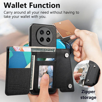 For Honor X80 Pro Max 5G Twill Fabric D Buckle Wallet Magnetic Card Bag Back Phone Case(Black)