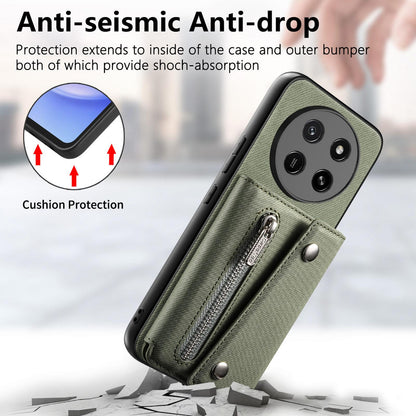 For Honor X80 Pro Max 5G Twill Fabric D Buckle Wallet Magnetic Card Bag Back Phone Case(Green)