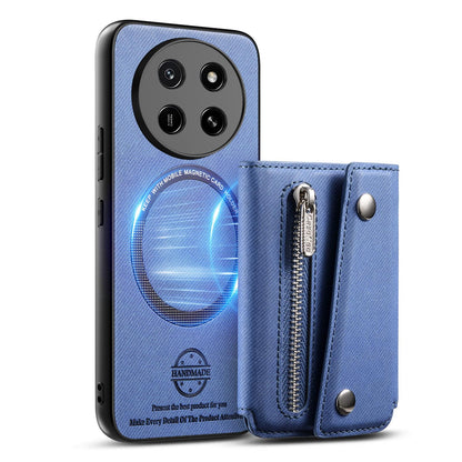 For Honor X80 Pro Max 5G Twill Fabric D Buckle Wallet Magnetic Card Bag Back Phone Case(Blue)