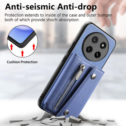 For Honor X80 Pro Max 5G Twill Fabric D Buckle Wallet Magnetic Card Bag Back Phone Case(Blue)