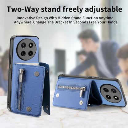 For Honor X80 Pro Max 5G Twill Fabric D Buckle Wallet Magnetic Card Bag Back Phone Case(Blue)