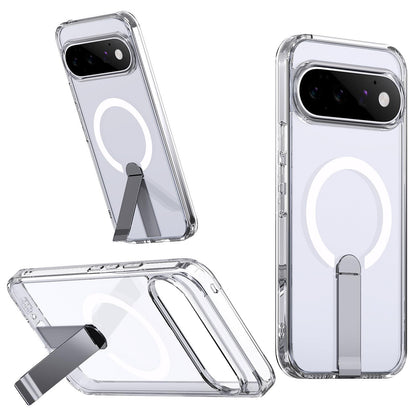 For Google Pixel 11 Pro Kalebol Star Shine Skin Feel MagSafe Phone Case with Straight Fold Holder(Transparent)