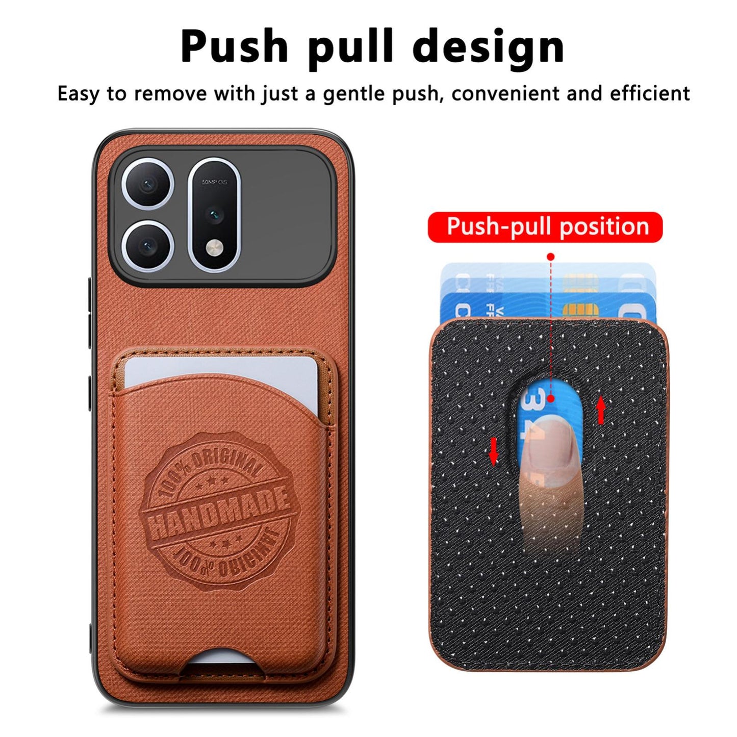 For Honor Win Turbo 5G Twill Fabric Leather-Skin Magnetic Card Bag Phone Case(Brown)