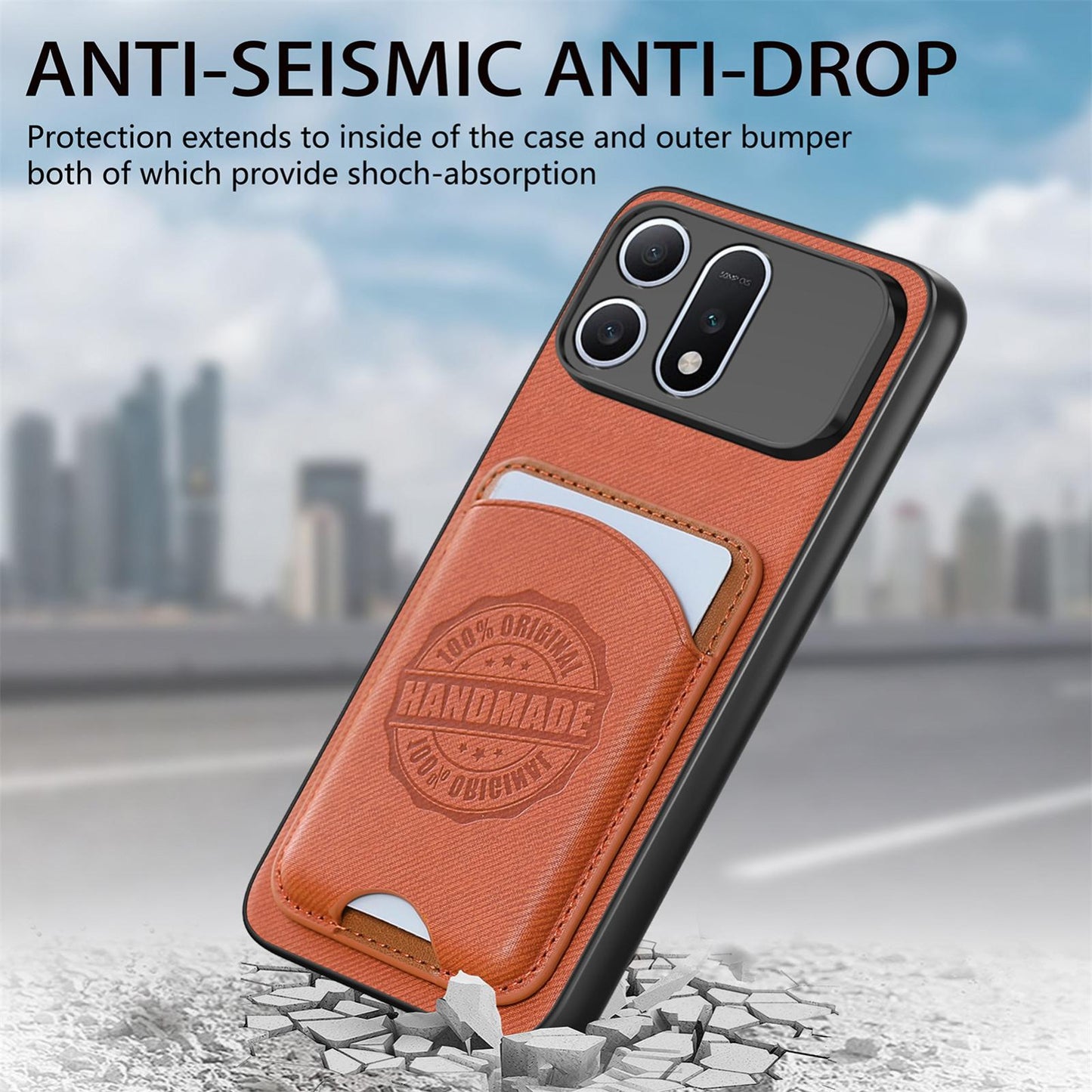 For Honor Win Turbo 5G Twill Fabric Leather-Skin Magnetic Card Bag Phone Case(Brown)