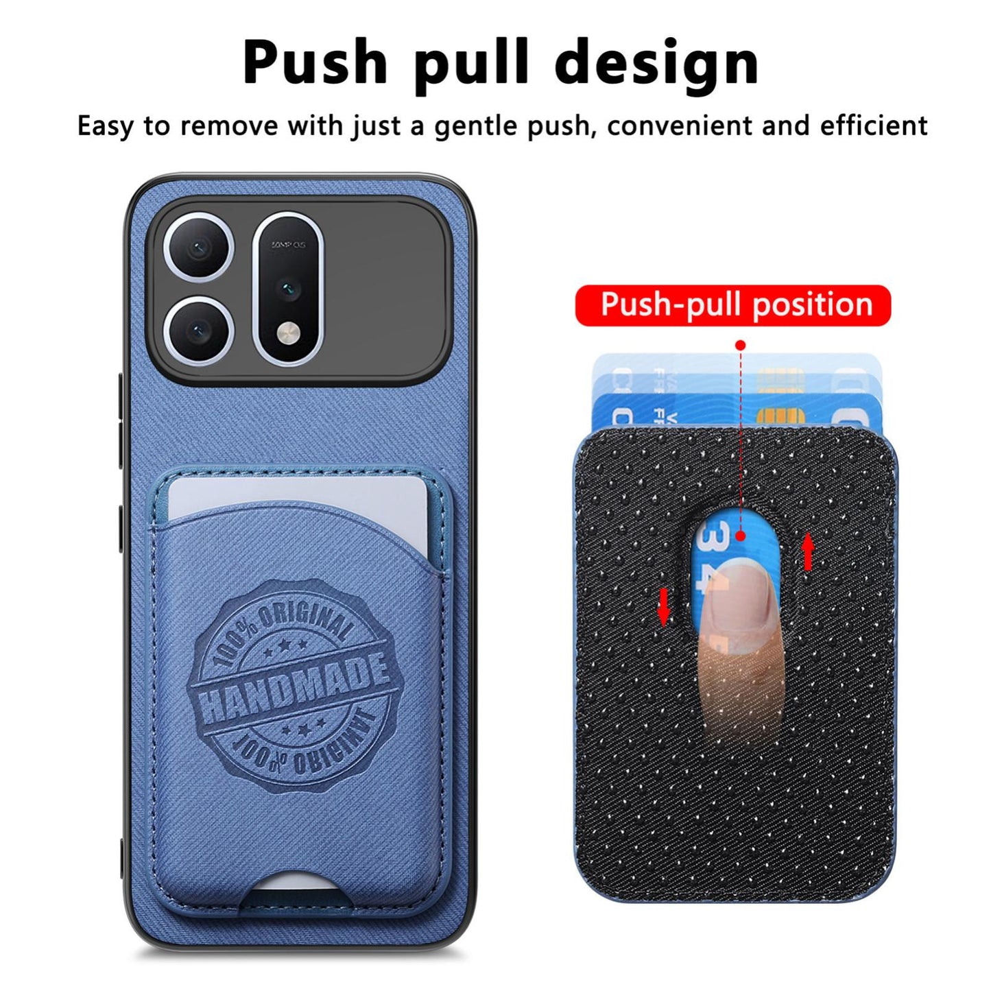 For Honor Win Turbo 5G Twill Fabric Leather-Skin Magnetic Card Bag Phone Case(Blue)