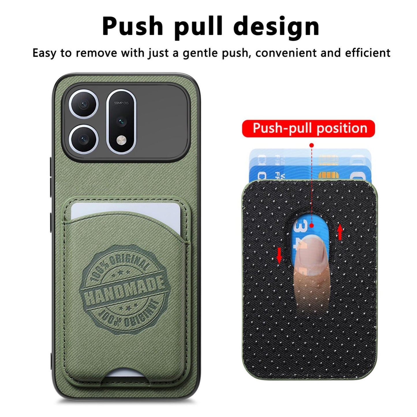 For Honor Win Turbo 5G Twill Fabric Leather-Skin Magnetic Card Bag Phone Case(Green)
