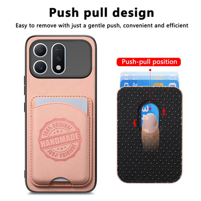 For Honor Win Turbo 5G Twill Fabric Leather-Skin Magnetic Card Bag Phone Case(Pink)