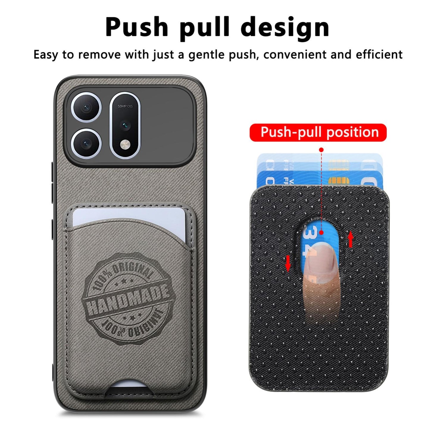 For Honor Win Turbo 5G Twill Fabric Leather-Skin Magnetic Card Bag Phone Case(Gray)
