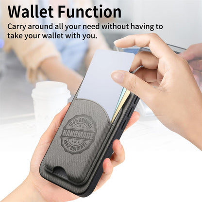 For Honor Win Turbo 5G Twill Fabric Leather-Skin Magnetic Card Bag Phone Case(Gray)