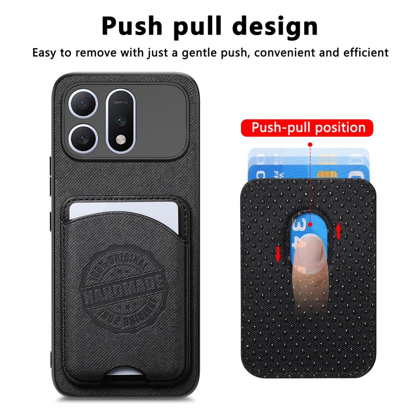 For Honor Win Turbo 5G Twill Fabric Leather-Skin Magnetic Card Bag Phone Case(Black)