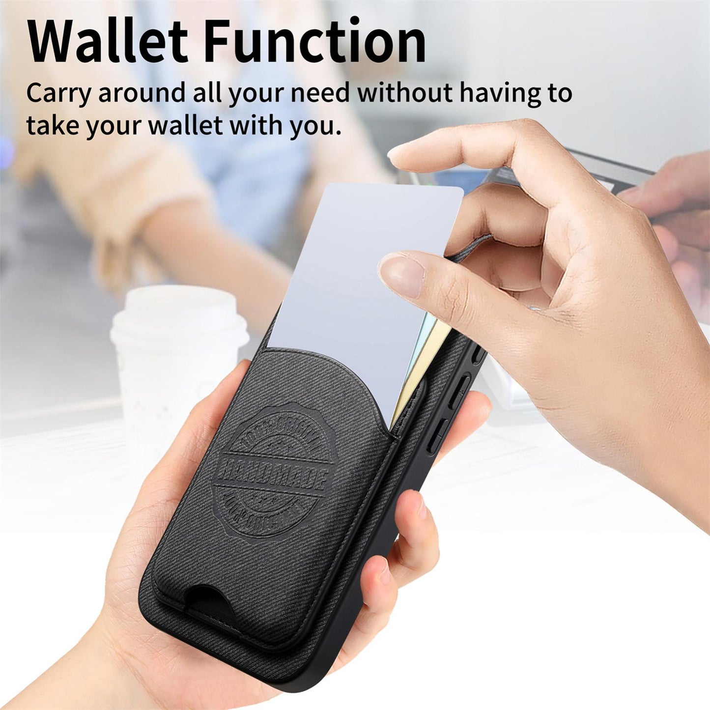 For Honor Win Turbo 5G Twill Fabric Leather-Skin Magnetic Card Bag Phone Case(Black)