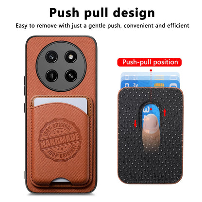 For Honor X80 Pro Max 5G Twill Fabric Leather-Skin Magnetic Card Bag Phone Case(Brown)