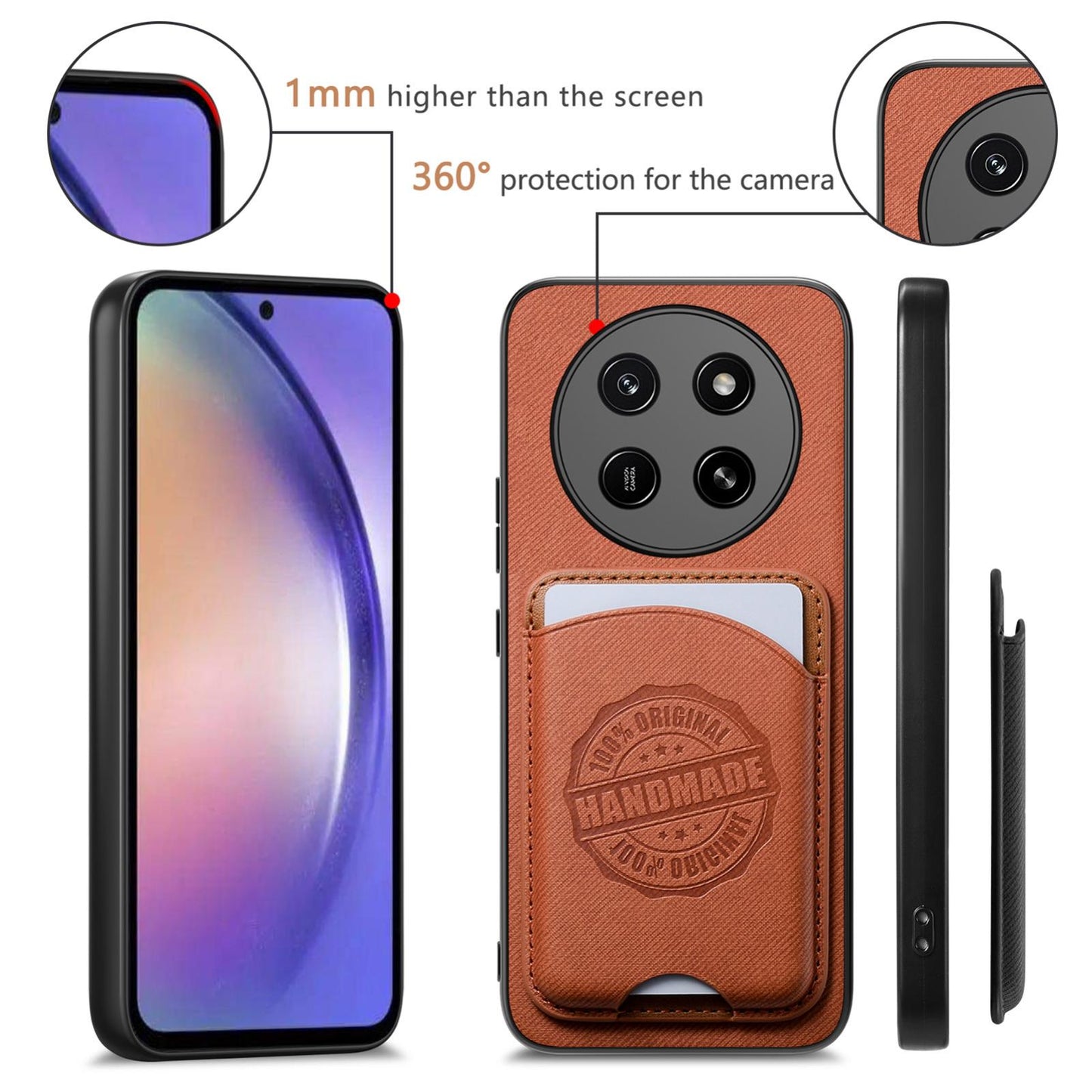 For Honor X80 Pro Max 5G Twill Fabric Leather-Skin Magnetic Card Bag Phone Case(Brown)