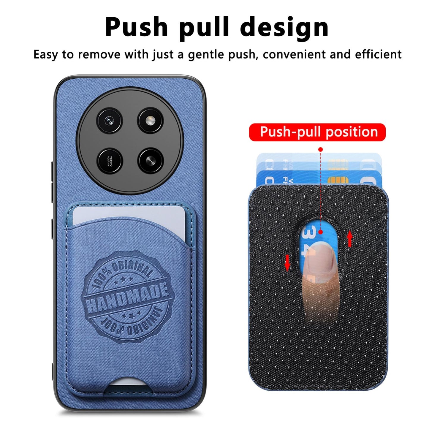 For Honor X80 Pro Max 5G Twill Fabric Leather-Skin Magnetic Card Bag Phone Case(Blue)