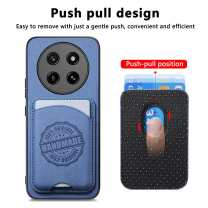 For Honor X80 Pro Max 5G Twill Fabric Leather-Skin Magnetic Card Bag Phone Case(Blue)