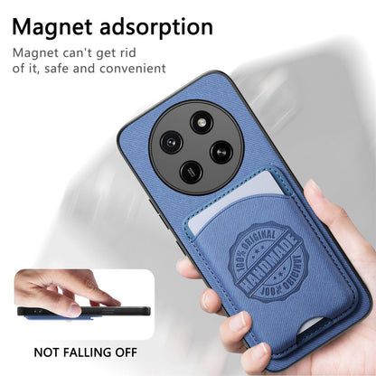 For Honor X80 Pro Max 5G Twill Fabric Leather-Skin Magnetic Card Bag Phone Case(Blue)