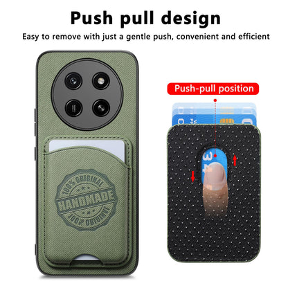 For Honor X80 Pro Max 5G Twill Fabric Leather-Skin Magnetic Card Bag Phone Case(Green)