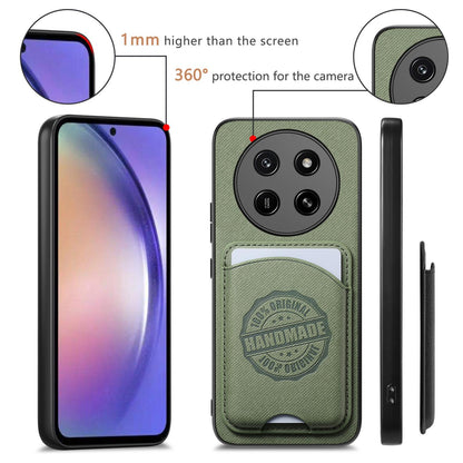 For Honor X80 Pro Max 5G Twill Fabric Leather-Skin Magnetic Card Bag Phone Case(Green)