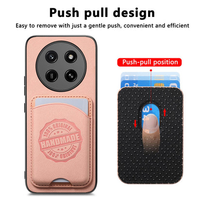 For Honor X80 Pro Max 5G Twill Fabric Leather-Skin Magnetic Card Bag Phone Case(Pink)