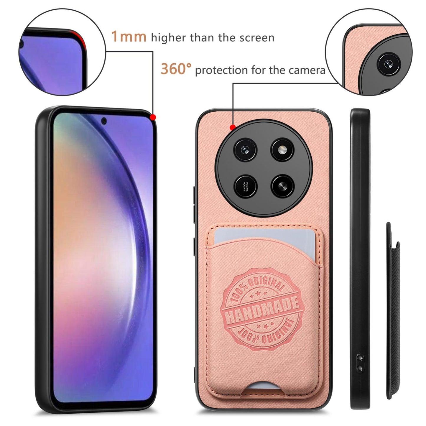 For Honor X80 Pro Max 5G Twill Fabric Leather-Skin Magnetic Card Bag Phone Case(Pink)