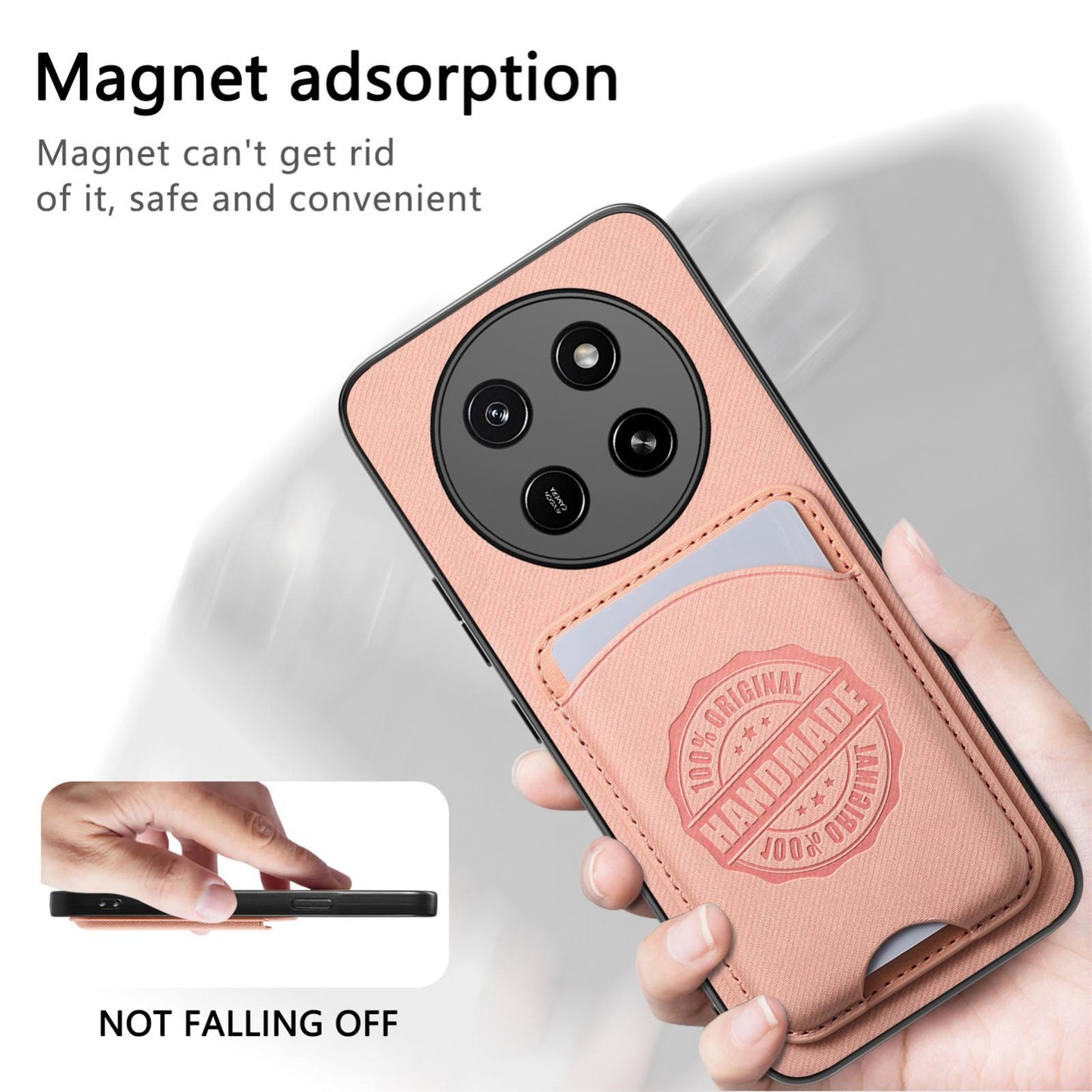 For Honor X80 Pro Max 5G Twill Fabric Leather-Skin Magnetic Card Bag Phone Case(Pink)