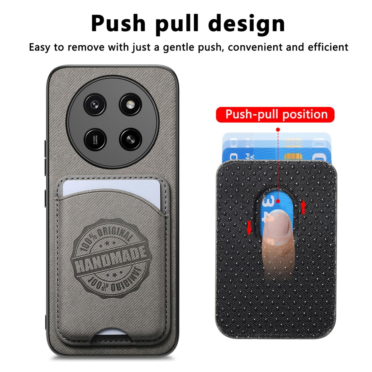 For Honor X80 Pro Max 5G Twill Fabric Leather-Skin Magnetic Card Bag Phone Case(Gray)