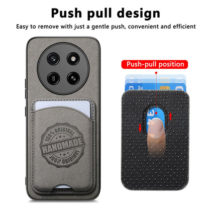 For Honor X80 Pro Max 5G Twill Fabric Leather-Skin Magnetic Card Bag Phone Case(Gray)