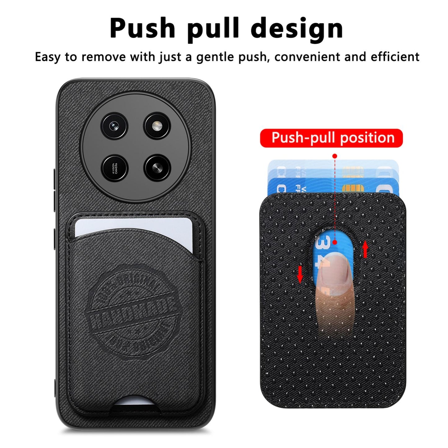 For Honor X80 Pro Max 5G Twill Fabric Leather-Skin Magnetic Card Bag Phone Case(Black)