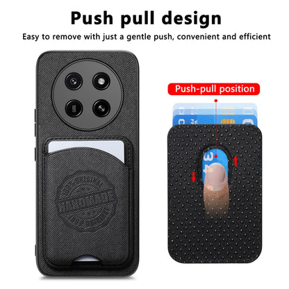 For Honor X80 Pro Max 5G Twill Fabric Leather-Skin Magnetic Card Bag Phone Case(Black)