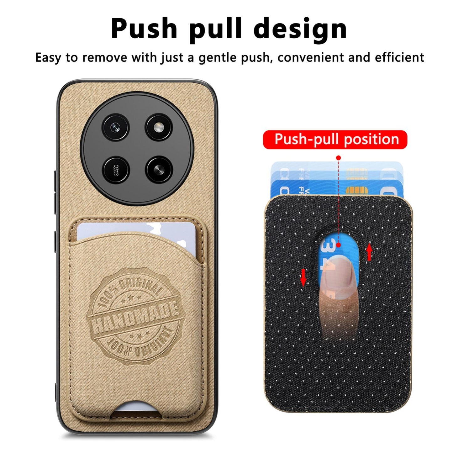 For Honor X80 Pro Max 5G Twill Fabric Leather-Skin Magnetic Card Bag Phone Case(Khaki)