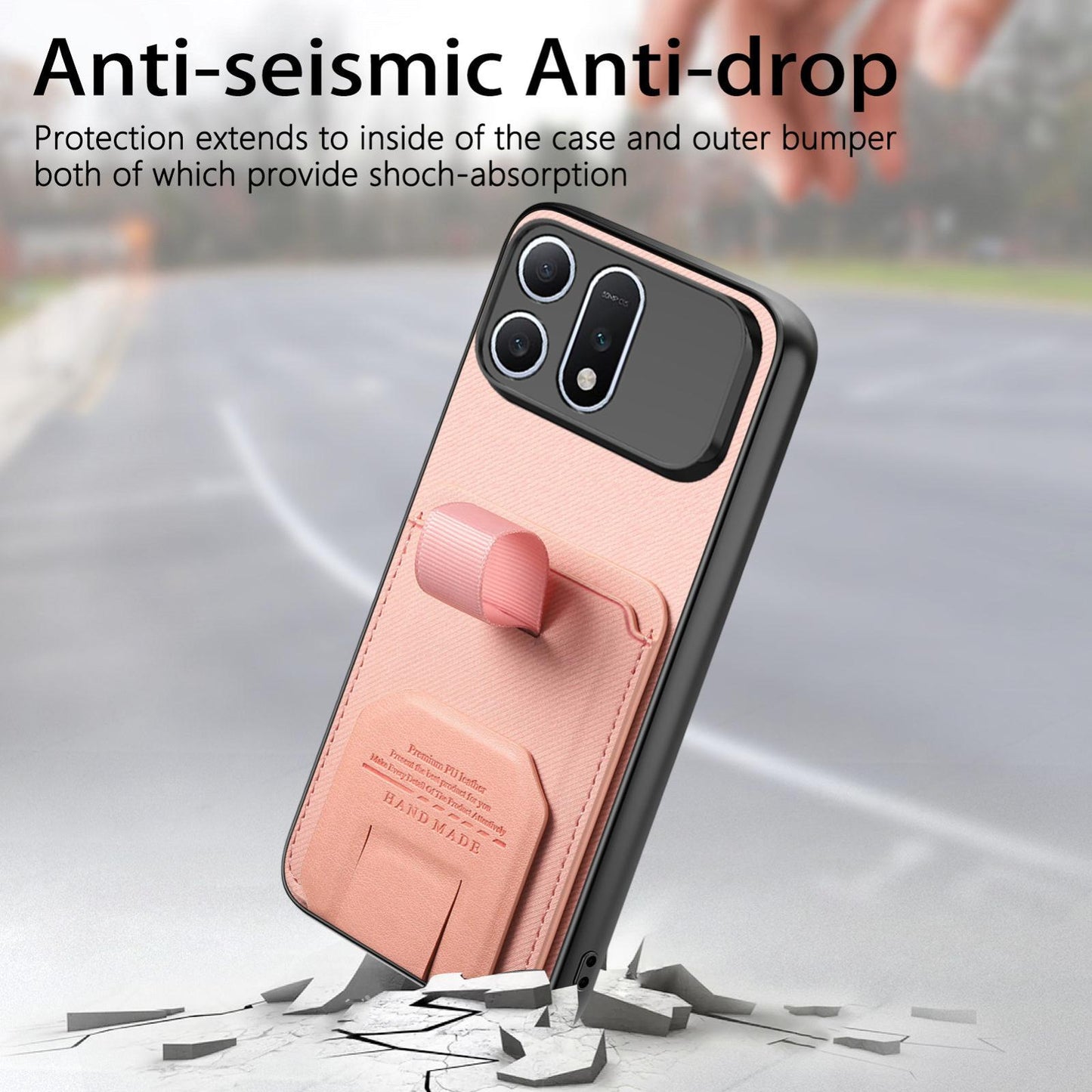 For Honor Win Turbo 5G Twill Fabric Card Bag Fold Holder Phone Case(Pink)