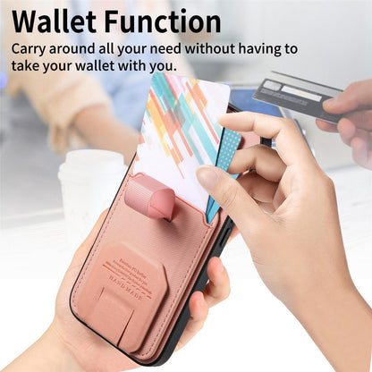 For Honor Win Turbo 5G Twill Fabric Card Bag Fold Holder Phone Case(Pink)