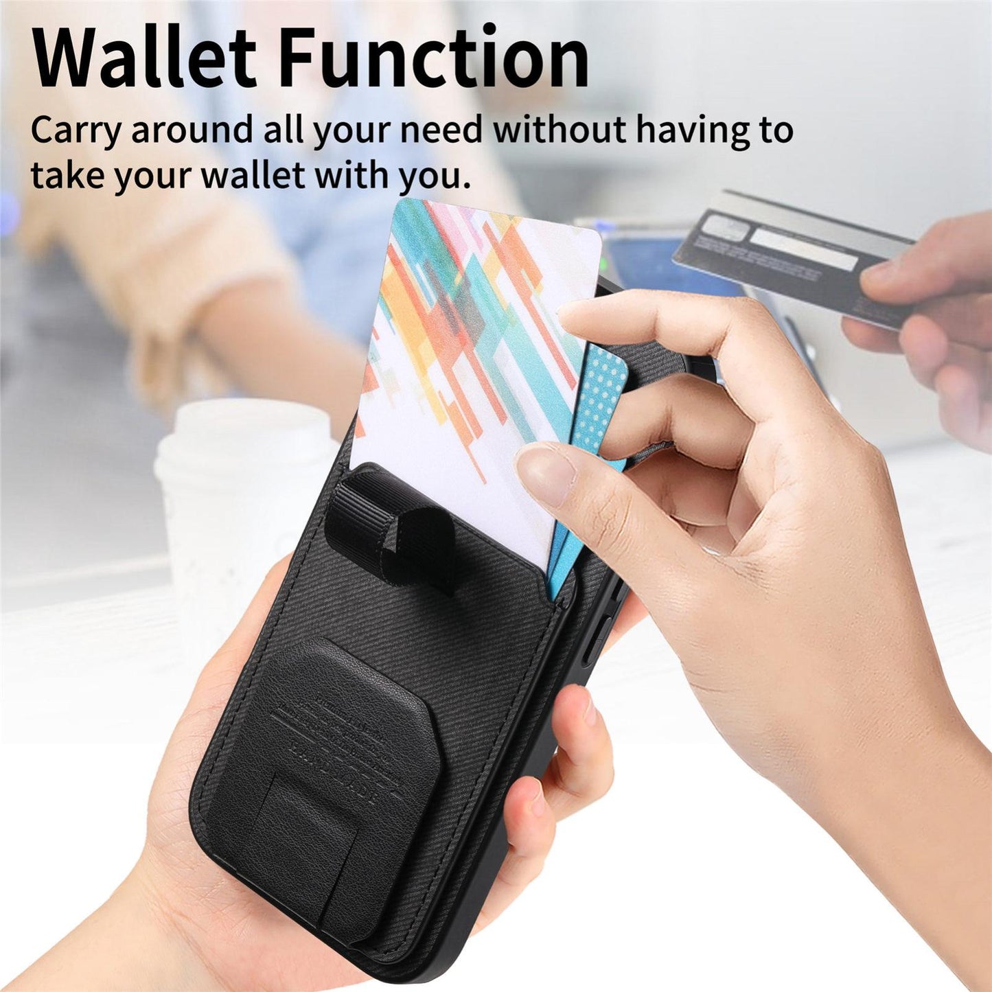 For Honor Win Turbo 5G Twill Fabric Card Bag Fold Holder Phone Case(Black)