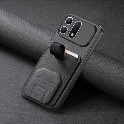 For Honor Win Turbo 5G Twill Fabric Card Bag Fold Holder Phone Case(Black)