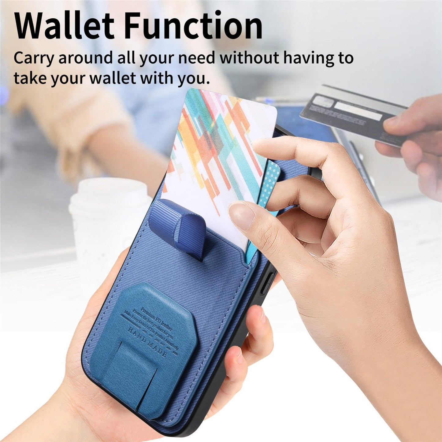 For Honor Win Turbo 5G Twill Fabric Card Bag Fold Holder Phone Case(Blue)