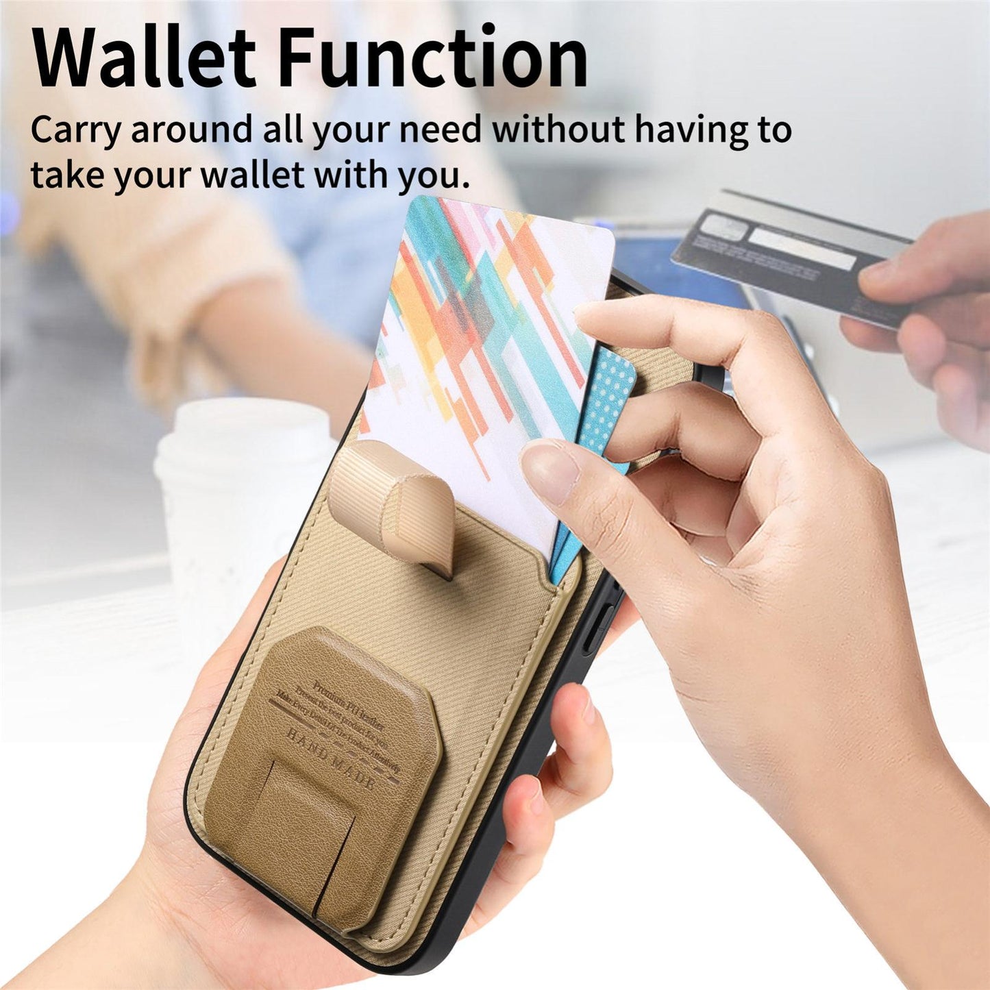For Honor X80 Pro Max 5G Twill Fabric Card Bag Fold Holder Phone Case(Khaki)