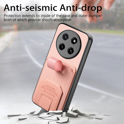 For Honor X80 Pro Max 5G Twill Fabric Card Bag Fold Holder Phone Case(Pink)