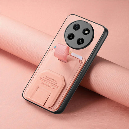 For Honor X80 Pro Max 5G Twill Fabric Card Bag Fold Holder Phone Case(Pink)