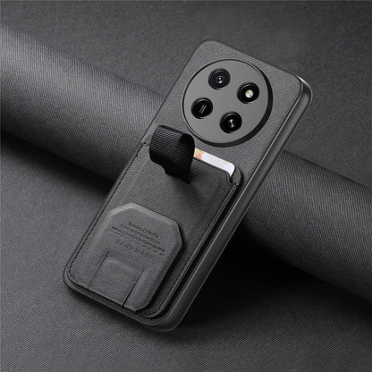For Honor X80 Pro Max 5G Twill Fabric Card Bag Fold Holder Phone Case(Black)