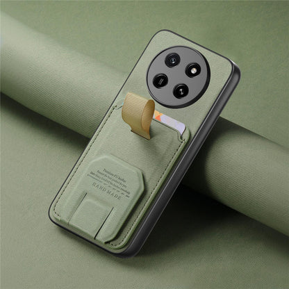 For Honor X80 Pro Max 5G Twill Fabric Card Bag Fold Holder Phone Case(Green)